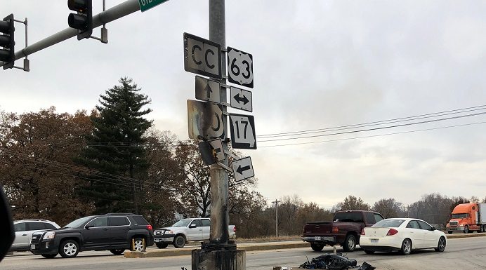 Two suffer minor injuries following crash, vehicle fire