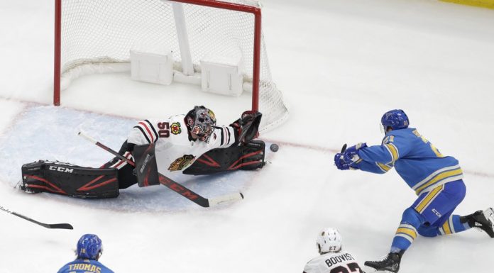 Manson scores in OT, Ducks hand Blues fourth straight loss