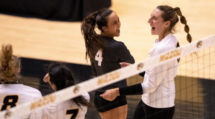 No. 9 Mizzou Volleyball Triumphant in Five-Set Battle Wednesday vs. Arkansas