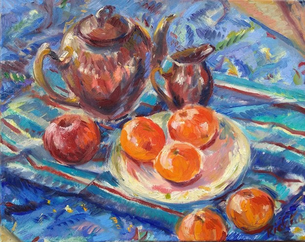 Teapot with Oranges