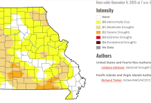 Current Drought Monitor on the Ozarks Updated