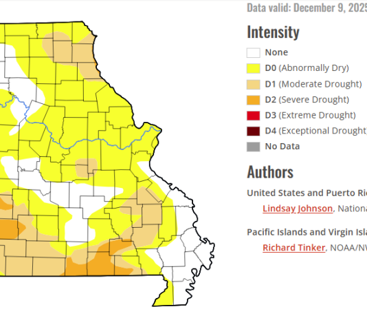 Current Drought Monitor on the Ozarks Updated