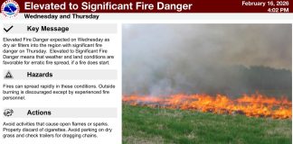 Increased Fire Risk Expected Tomorrow and Thursday, NWS Says