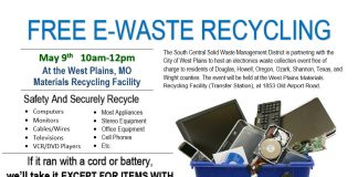 E-Waste Recycling Event Taking Place May 9th in West Plains