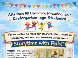 Storytime with Pals at Ozarks Christian Academy Scheduled for April 21st